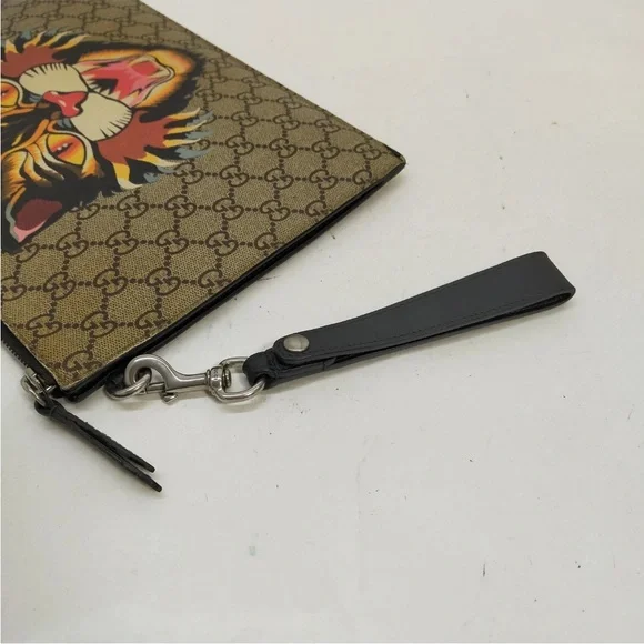Gucci Angry Cat GG Coated Canvas Clutch Wristlet Large - Picture 5 of 16